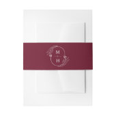 Boho Monogram Elegant Burgundy Wedding Uitnodigingen Wikkel (Voorkant Voorbeeld)
