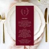 Boho Monogram Elegante Trouw Bruiloftdiner Menu
