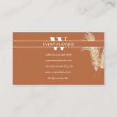 Boho Monogram Gebeurtenis Planner Wedding Salon Bu Visitekaartje (Achterkant)