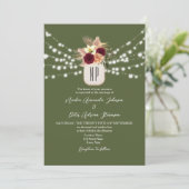 Boho Monogram Huwelijk QR Code Kaart (Staand voorkant)