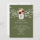 Boho Monogram Huwelijks QR Code Kaart (Voorkant)