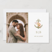 Boho Monogram Huwelijksfoto Bedankt (Voorkant)