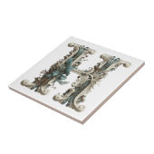 Boho Monogram Initiaal H Tegeltje (Zijkant)