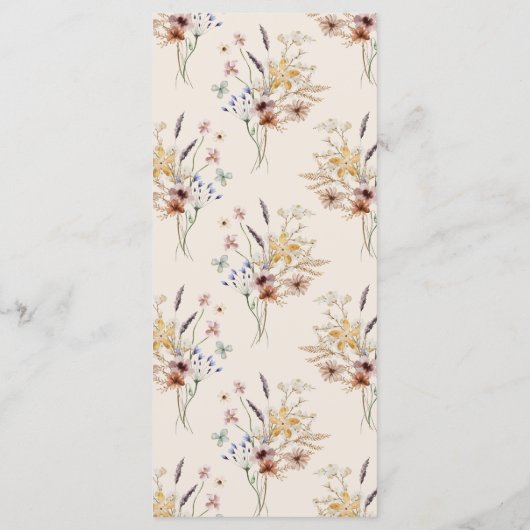 Boho Monogram Menu's (Achterkant)