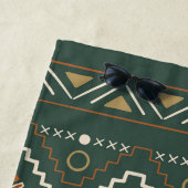 Boho Monogram met Terracotta Bruin Tribal Pattern Strandlaken (In situ)