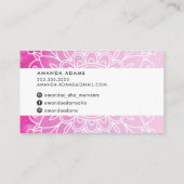 BOHO MONOGRAM modern mandala motief roze sinaasapp Visitekaartje (Achterkant)