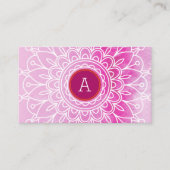 BOHO MONOGRAM modern mandala motief roze sinaasapp Visitekaartje (Voorkant)