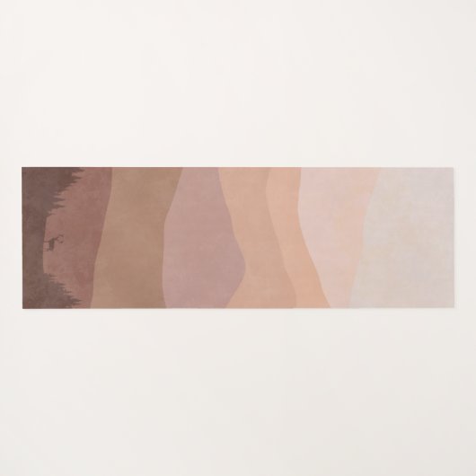 Boho Monogram Mountains & Forest Pink Yogamat (Achterkant (horizontaal))