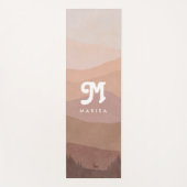 Boho Monogram Mountains & Forest Pink Yogamat (Voorkant)