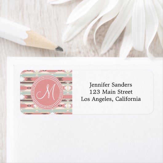 Boho Monogram Pattern Etiket (Insitu)