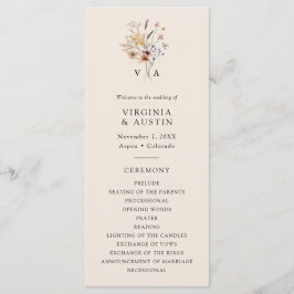 Boho Monogram Programma Programmakaart