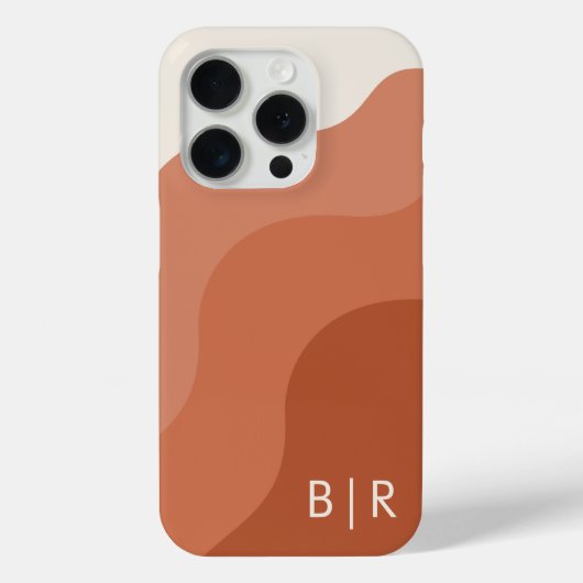 Boho-monogram terracotta-Initiaal Case-Mate iPhone Case (Achterkant)