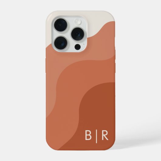 Boho-monogram terracotta-Initiaal iPhone Hoesje (Achterkant)