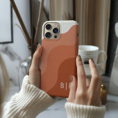 Boho-monogram terracotta-Initiaal iPhone Hoesje