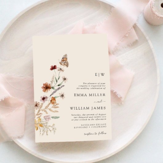 Boho Monogram Weddenschap Kaart