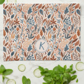 Boho Monogramed Fall Leaves Theedoek (Gevouwen)