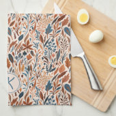 Boho Monogramed Fall Leaves Theedoek (Quarter Fold)