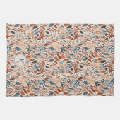 Boho Monogramed Fall Leaves Theedoek (Horizontaal)