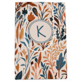 Boho Monogrammed Fall Leaves Medium Cadeauzakje (Voorkant)