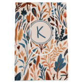 Boho Monogrammed Fall Leaves Medium Cadeauzakje (Achterkant)