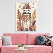 Boho Monster Leaf Botanische kunst stijl Modern Canvas Afdruk (Insitu (Woonkamer))
