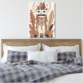 Boho Monster Leaf Botanische kunst stijl Modern Canvas Afdruk (Insitu (Slaapkamer))