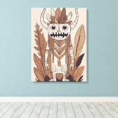 Boho Monster Leaf Botanische kunst stijl Modern Canvas Afdruk (Insitu (Houten vloer))