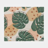 Boho monstera: abstract tropisch patroon fleece deken (Voorkant (Horizontaal))