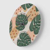 Boho monstera: abstract tropisch patroon grote klok (Hoek)