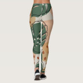 Boho monstera: abstract tropisch patroon leggings (Achterkant)