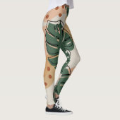 Boho monstera: abstract tropisch patroon leggings (Rechts)