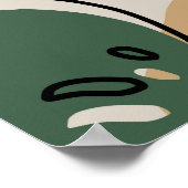 Boho monstera: abstract tropisch patroon poster (Hoek)