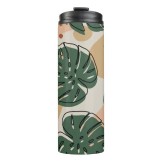 Boho monstera: abstract tropisch patroon thermosbeker