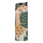 Boho monstera: abstract tropisch patroon thermosbeker (Gedraaid links)