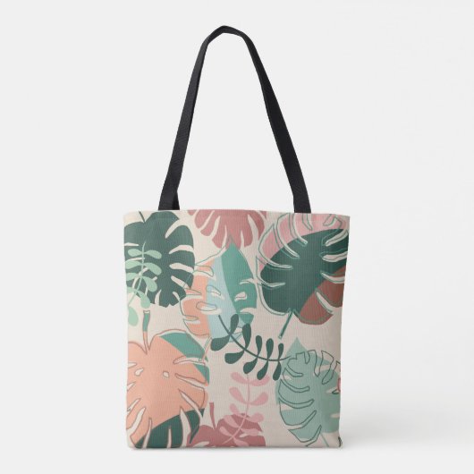 Boho Monstera-Canvas tas (Achterkant)