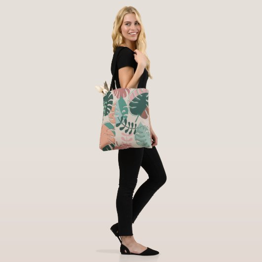 Boho Monstera-Canvas tas (Op model)