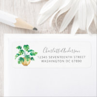 Boho Monstera Plant Minimalist Return Address