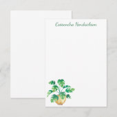Boho Monstera Plant Modern Minimalist - Gepersonal Notitiekaartje (Voorkant / Achterkant)