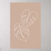 Boho monstera schets. esthetisch tropisch poster (Voorkant)
