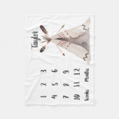 Boho Monthly Baby Milestone Photo Prop Blanket Fleece Deken (Voorkant)