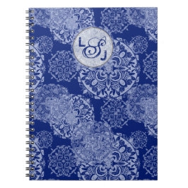 Boho Moody Blues Mandala's Monogram Notitieboek