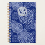 Boho Moody Blues Mandalas Monogrammed Planner (Voorkant)