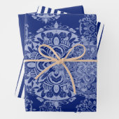 Boho Moody Blues Mandala's, Strepen en Solid Inpakpapier Vel (In situ)