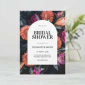 Boho Moody Dark Floral Vrijgezellenfeest Kaart (Staand voorkant)