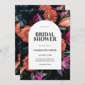 Boho Moody Dark Floral Vrijgezellenfeest Kaart (Voorkant / Achterkant)