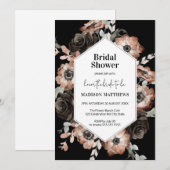 Boho Moody Floral Pink & Black Vrijgezellenfeest Kaart (Voorkant / Achterkant)