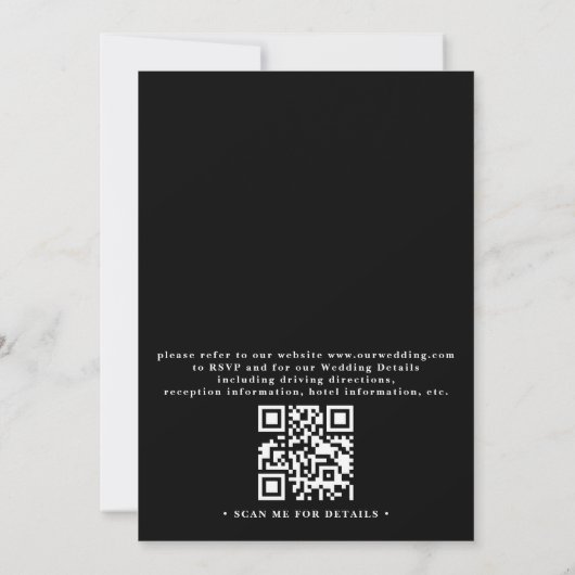 Boho Moody Romance Bloemencode QR Code Trouwen Kaart (Achterkant)