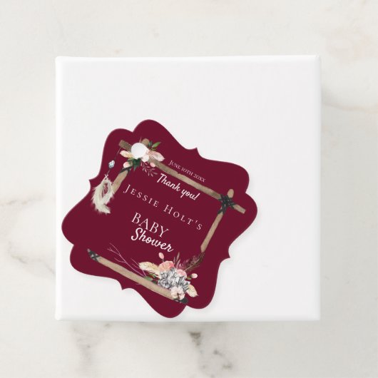 Boho Mooi Baby shower Dank u Bedankjes Labels (In situ)