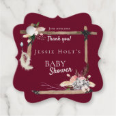 Boho Mooi Baby shower Dank u Bedankjes Labels (Voorkant)