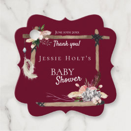 Boho Mooi Baby shower Dank u Bedankjes Labels